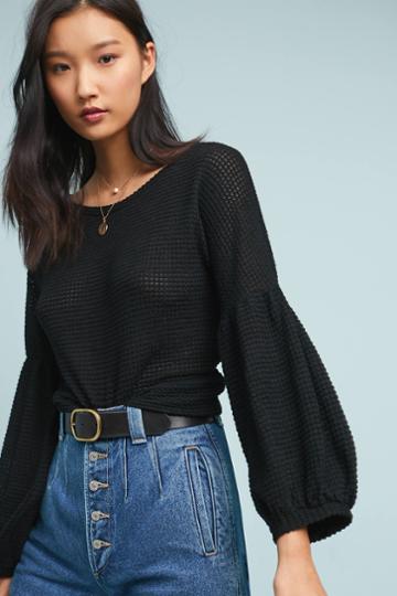Blue Tassel Lamport Waffle Top
