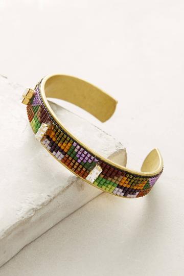 Jill Golden Inversion Beaded Cuff Bracelet