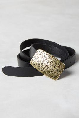 Anthropologie Hawley Engraved Buckle Belt