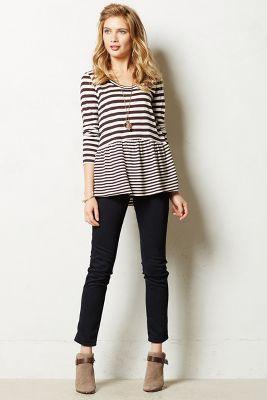 Anthropologie Striped Peplum Tee