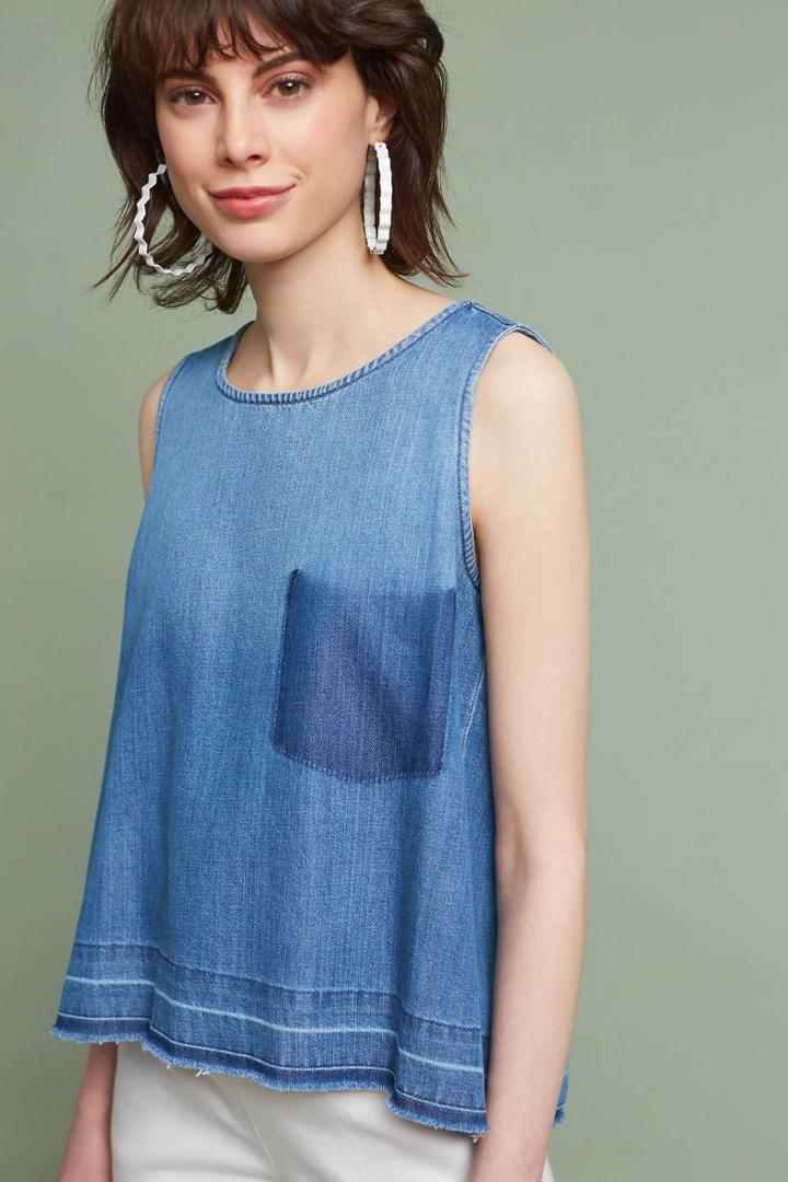 Cloth & Stone Washed Denim Pocket Tank Top