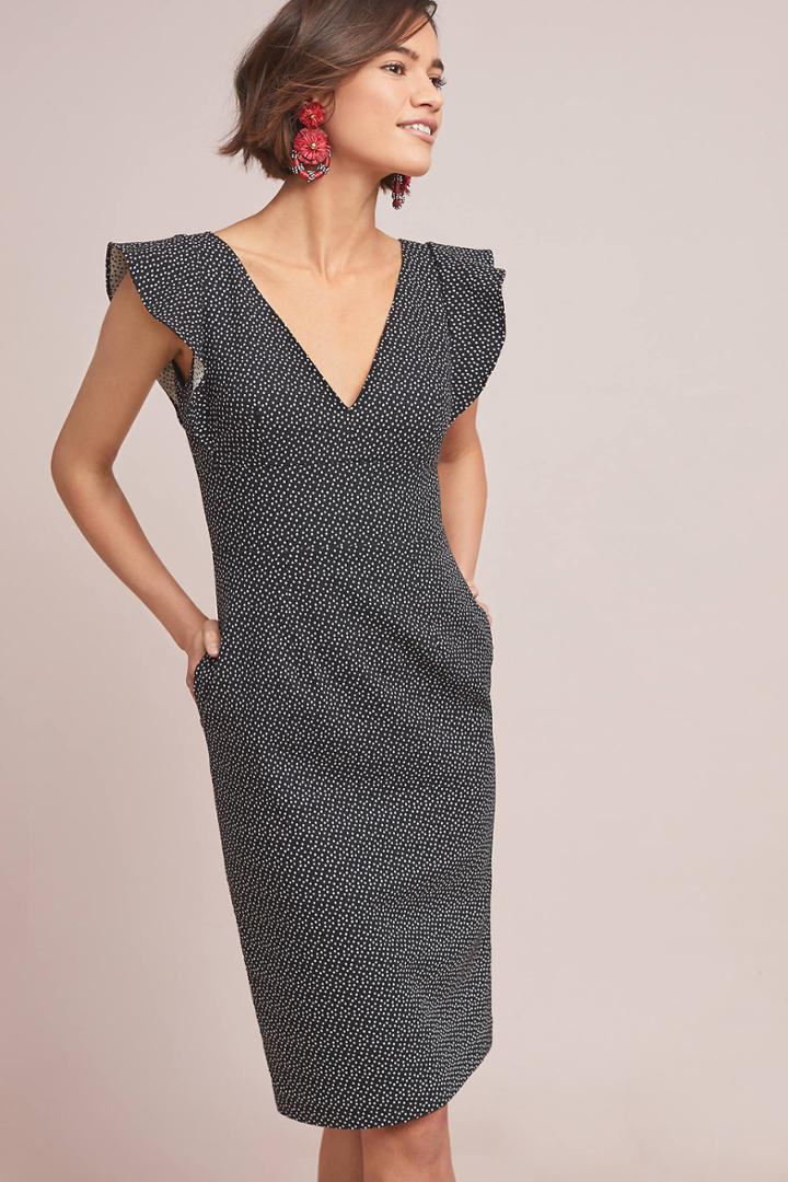 Ml Monique Lhuillier Polka Dot Sheath Dress