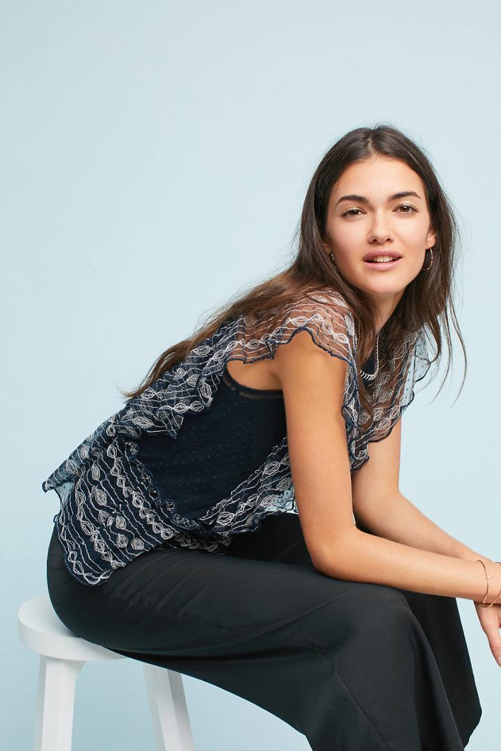 Meadow Rue Brooke Ruffled Top