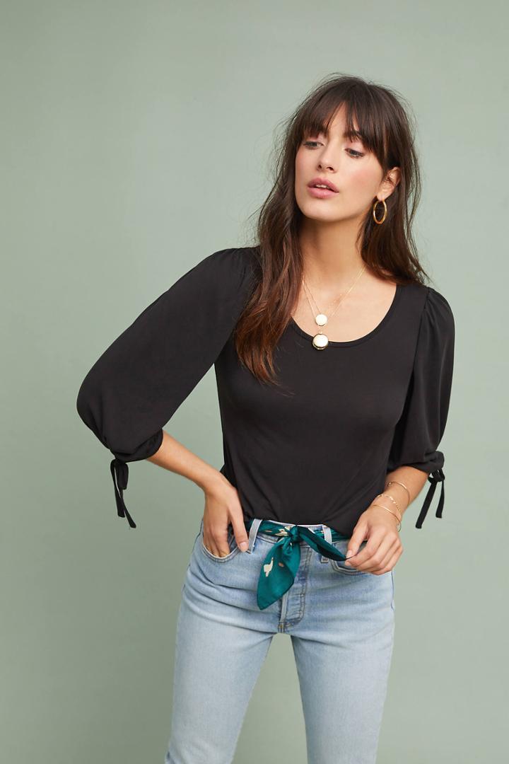 Anama Anastasia Tied-sleeve Top