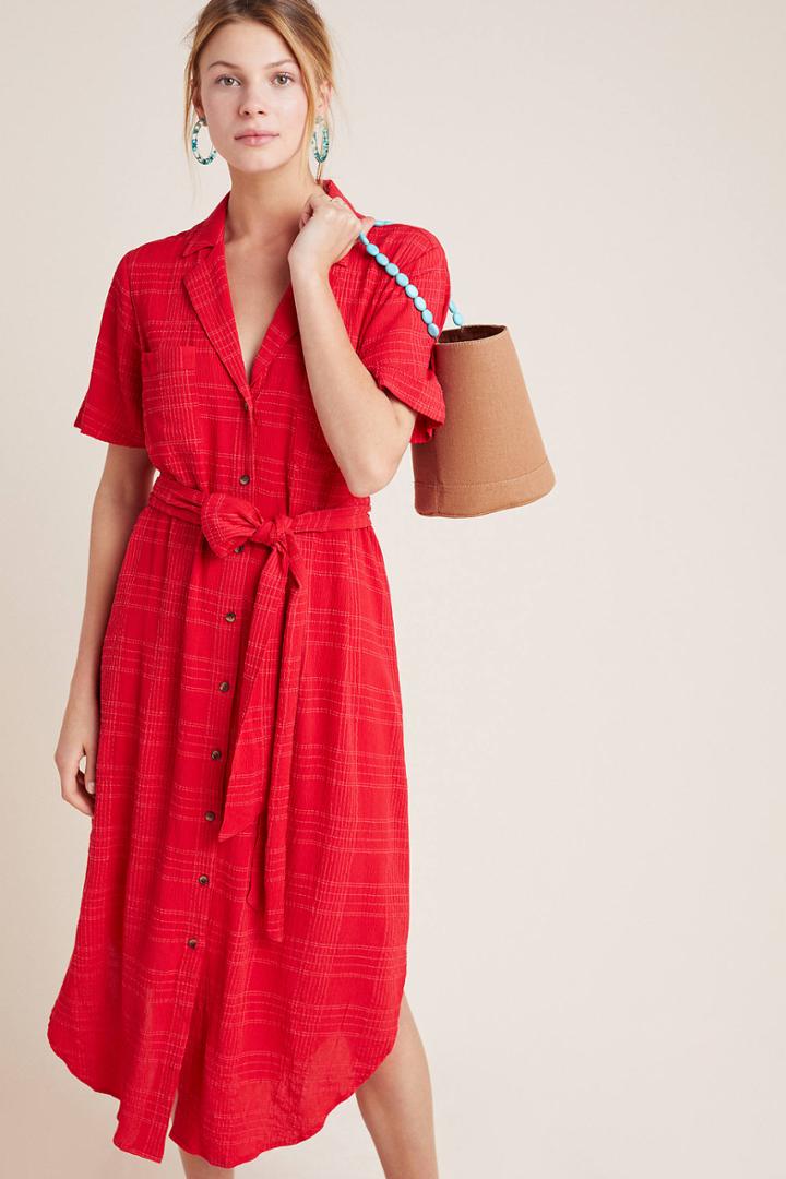 Maeve Arno Textured Shirtdress