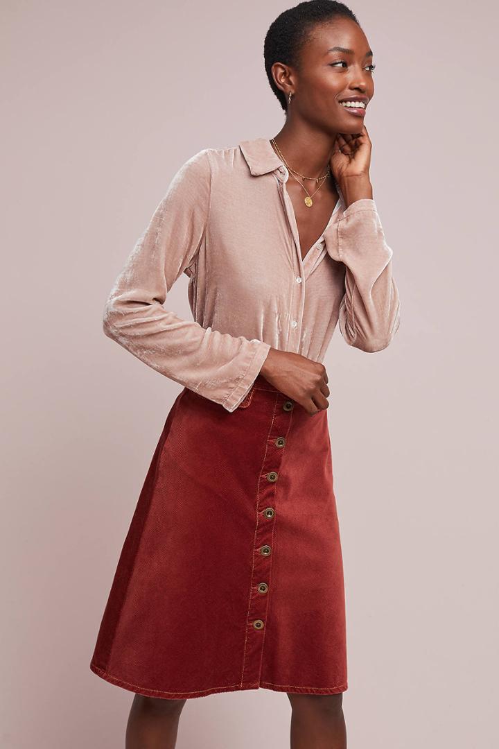 Velvet By Graham & Spencer Jensine Velvet Buttondown