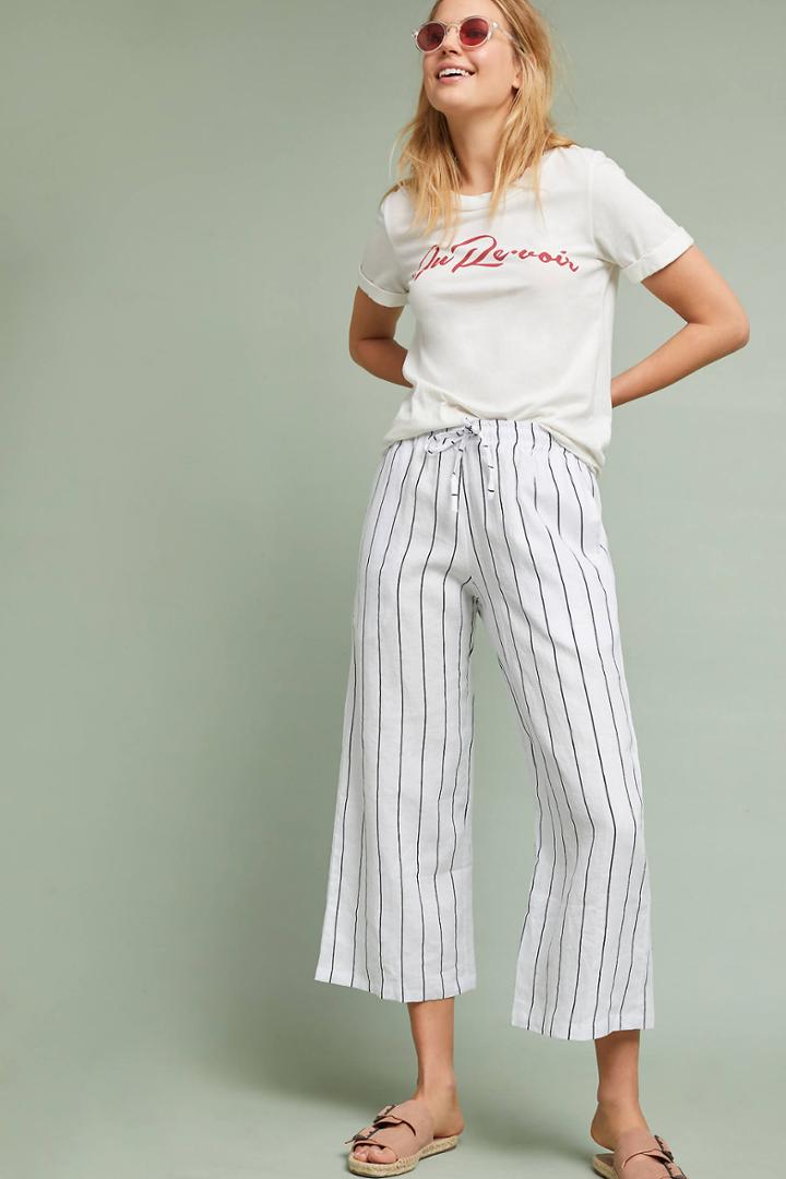 Faithfull Clemence Cropped Linen Wide-legs