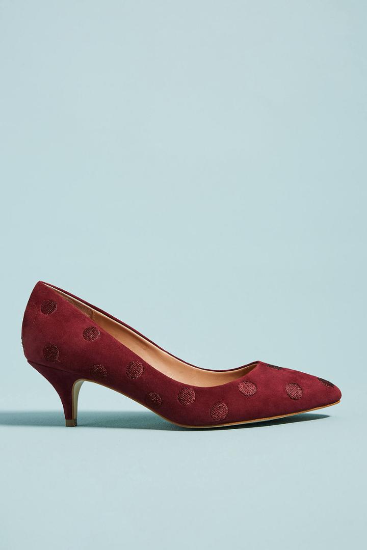 Anthropologie Dotted Kitten Heels