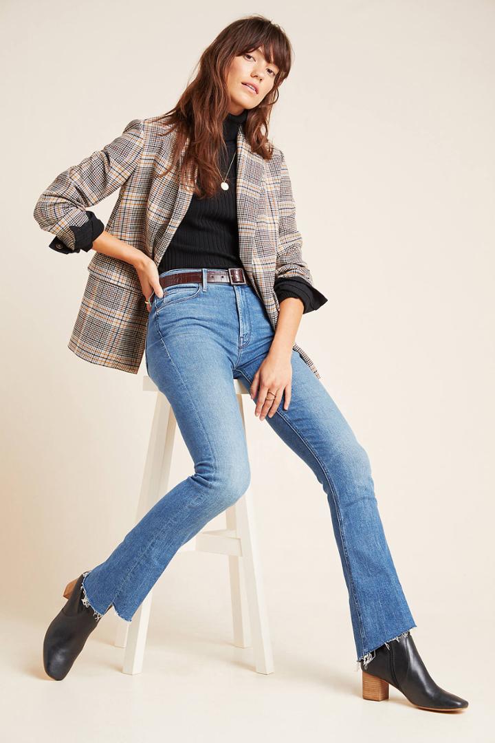 Mother The Runaway High-rise Step Fray Bootcut Jeans