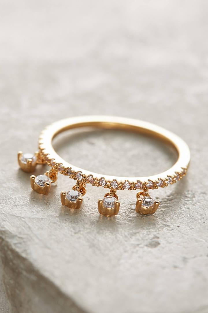 Anthropologie Crystal Dangle Ring