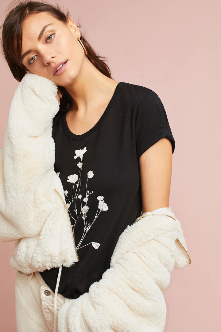 T.la Rolled-cuff Graphic Tee