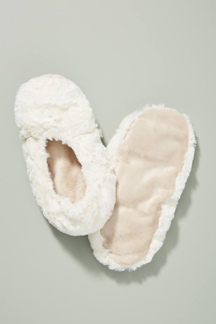 Anthropologie Aromatherapy Faux Fur Slippers