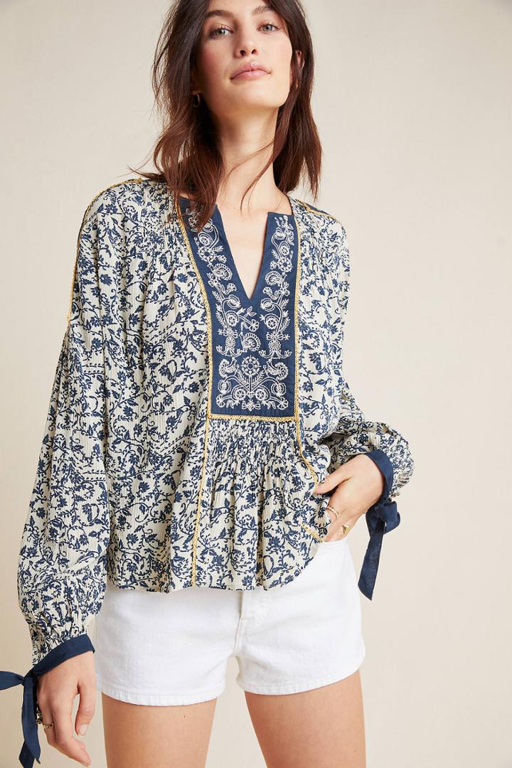 Seen Worn Kept Janice Embroidered Peasant Top