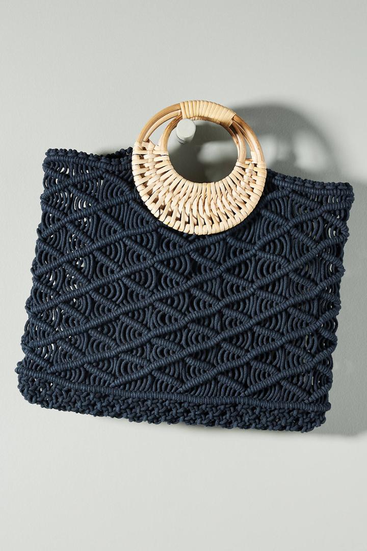 Anthropologie Woven Macrame Tote Bag