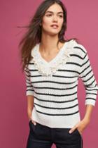 Harlyn Lace-trimmed Striped Pullover