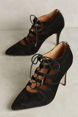 Corso Como Cocktail Heels Black Kid Suede