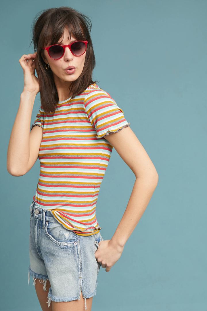 Maeve Ribbed Stripe Tee