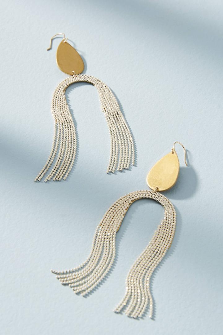 Anthropologie Bryleigh Fringe Drop Earrings