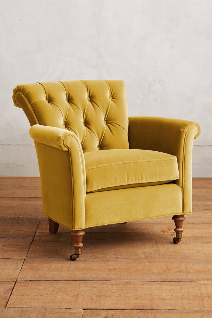 Anthropologie Velvet Gwinnette Chair