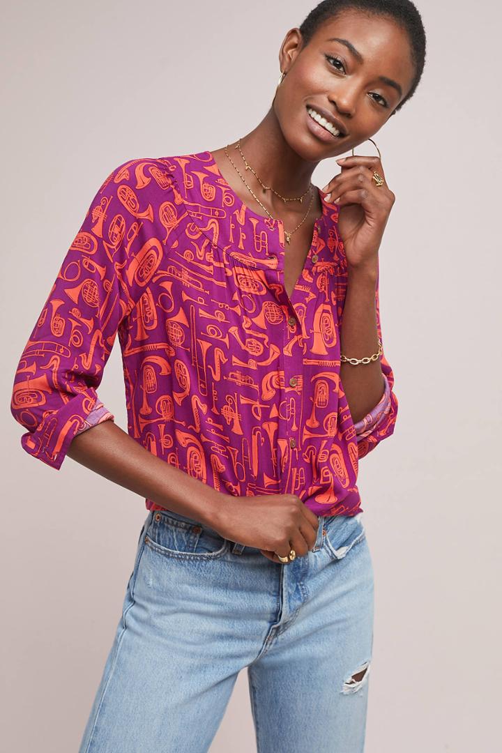52 Conversations By Anthropologie Colloquial Yoked Buttondown