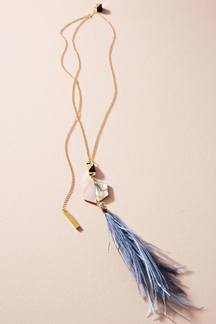 Nocturne Shun Feather Pendant Necklace
