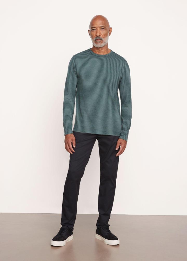 Vince Mouline Stripe Long Sleeve Crew Neck T-shirt