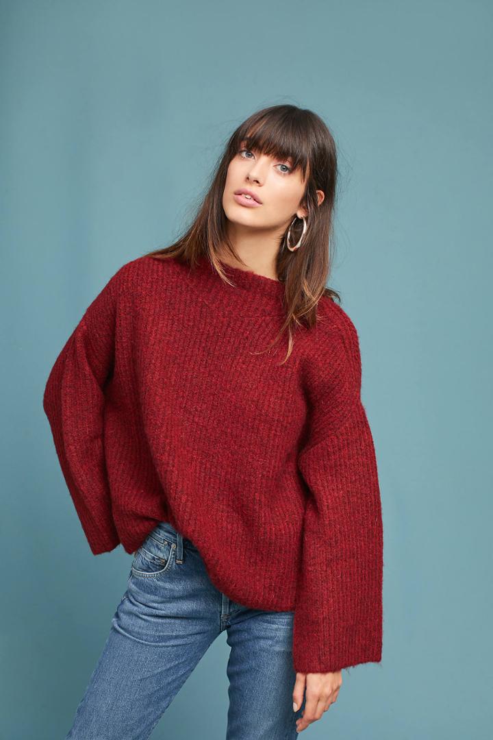 John + Jenn Ribbed Mock Neck Pullover