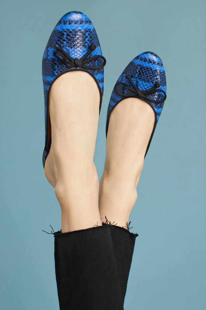 Anthropologie Snake-printed Slides