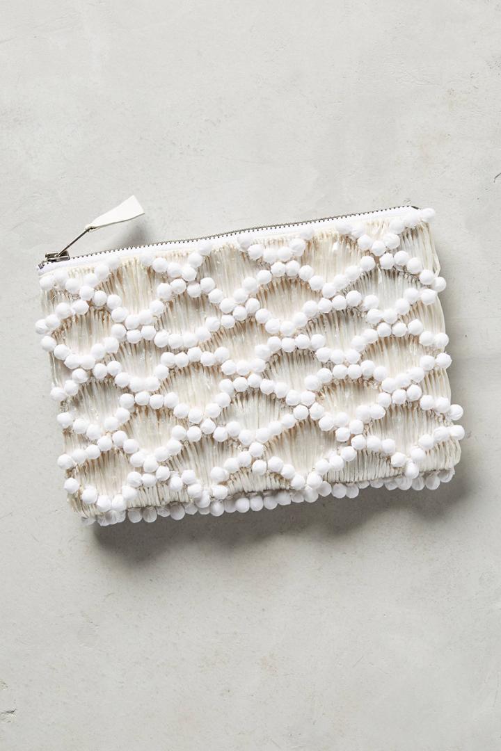 Anthropologie Cloud Cover Straw Pouch