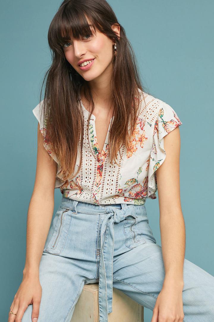 Maeve Kailana Flutter-sleeve Top