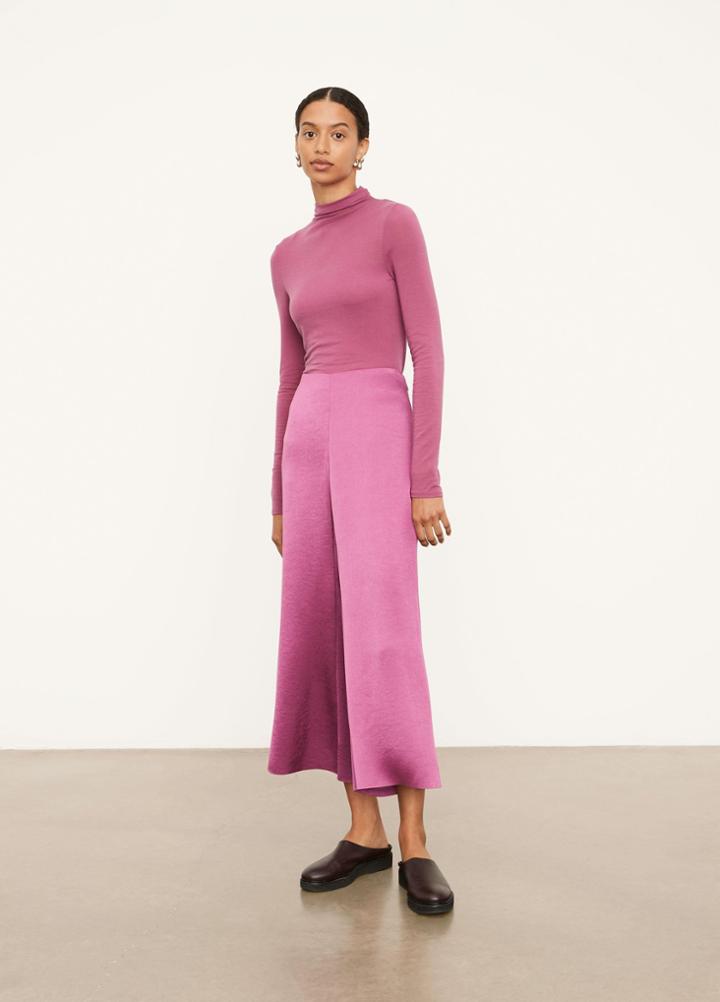 Vince Double Layer Mock Neck Long Sleeve