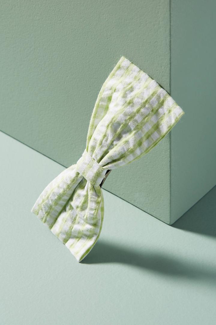Anthropologie Gingham Bow Barette