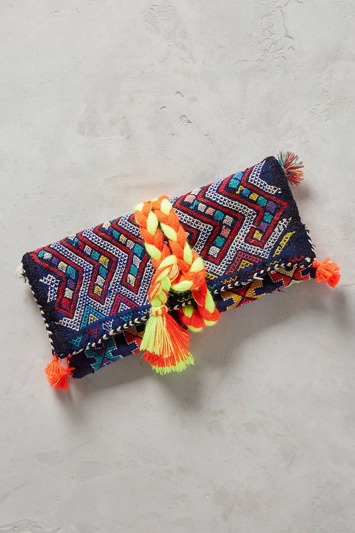 Anthropologie Vintage Pommed Kilim Clutch