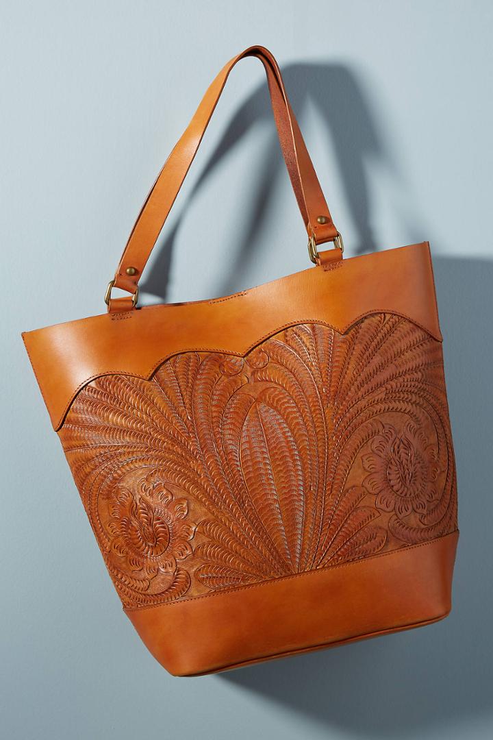 Cut N' Paste Embossed Leather Tote