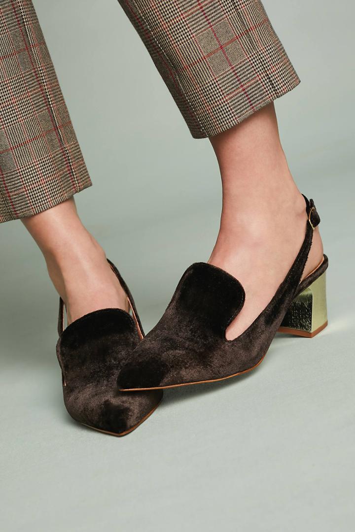 Intentionally Blank Velvet Kina Slingback Loafers