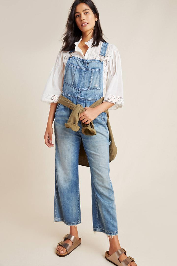 Amo Ally Cropped Denim Overalls