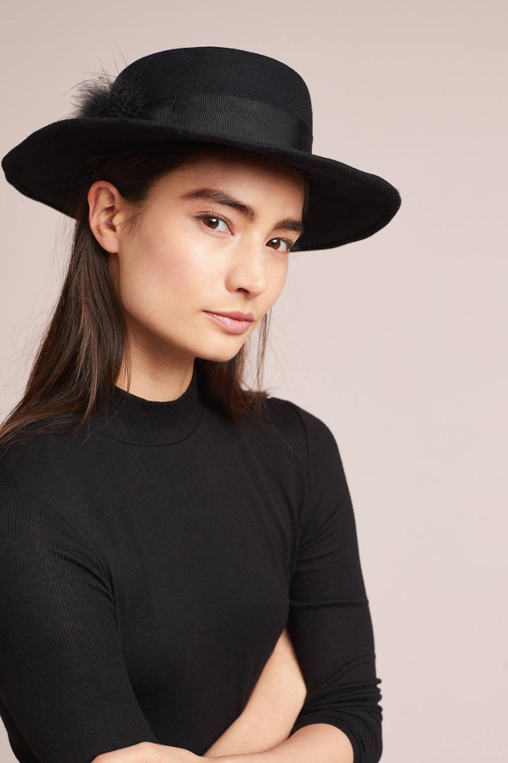 Anthropologie Grayson Feathered Fedora