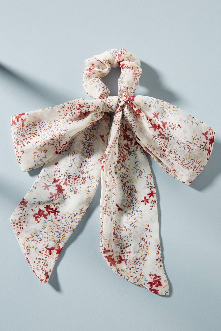 Anthropologie Arabella Floral Scarf Ponytail Holder