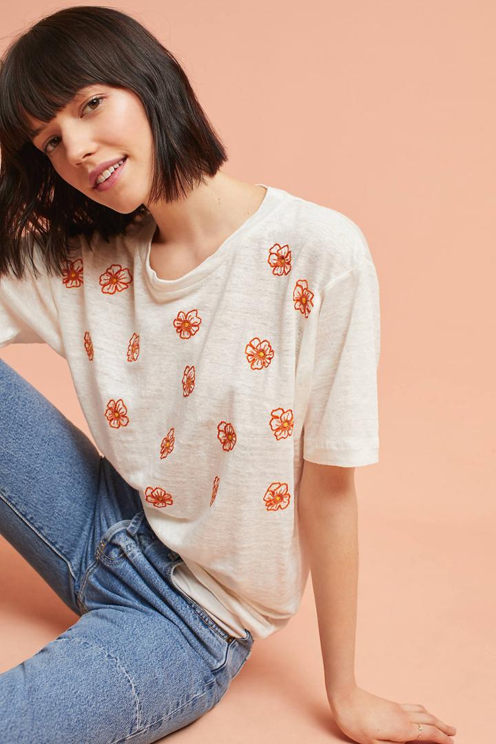 Banner Day California Poppies Linen Tee