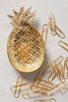Anthropologie Ananas Trinket Dish & Clips