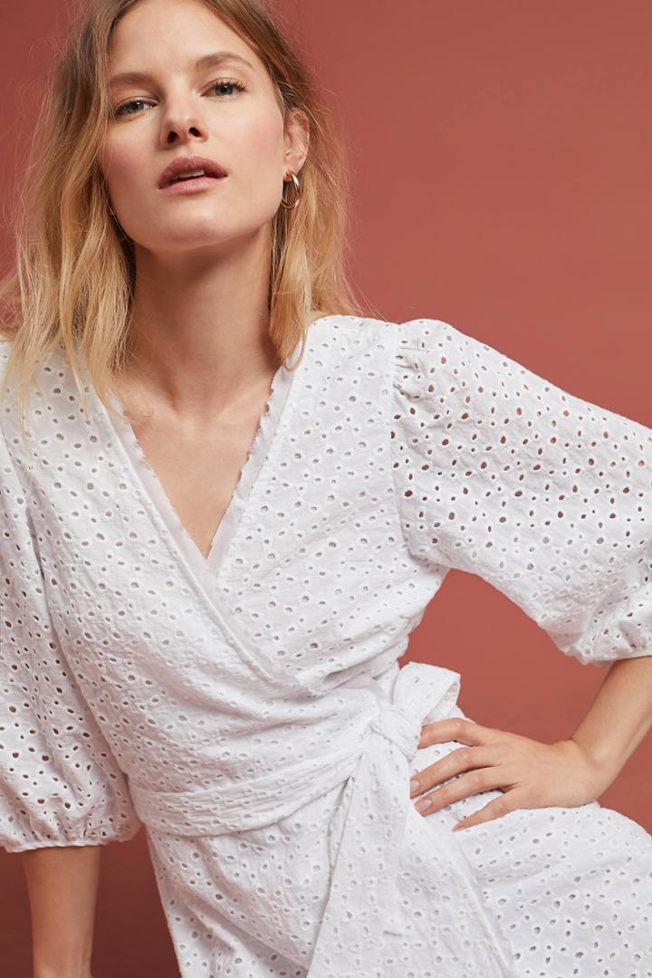 Velvet By Graham & Spencer Merina Eyelet Wrap Dress