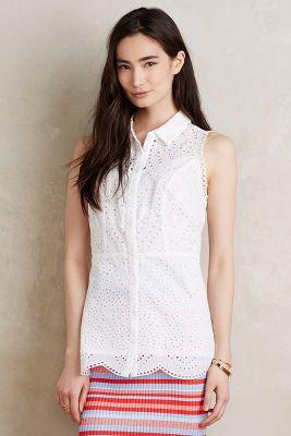 Yoana Baraschi Eyelet Sleeveless Blouse