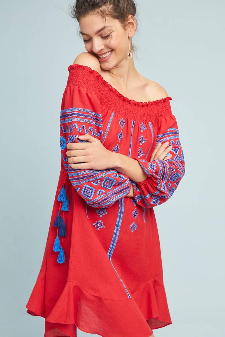 Ranna Gill Scarlet Peasant Dress