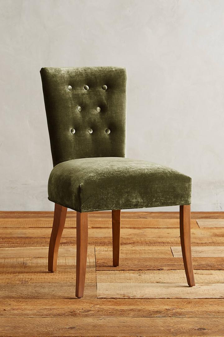 Anthropologie Slub Velvet Abner Dining Chair