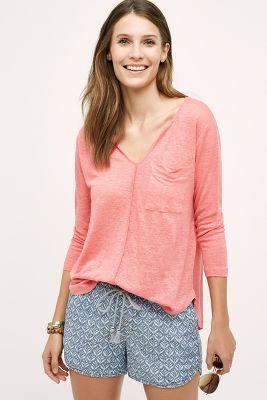 Level 99 Chambray Drawstring Shorts Light Denim