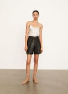 Vince Stitched Belt Leather Short
