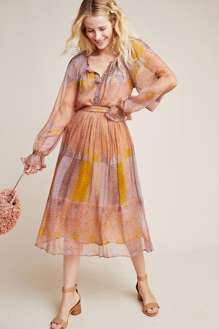 Mes Demoiselles Laurentia Patchwork Silk Skirt