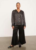 Vince Pomegranate Relaxed Long Sleeve Blouse
