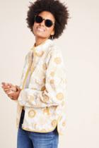 Anthropologie Tilly Embroidered Sherpa Jacket