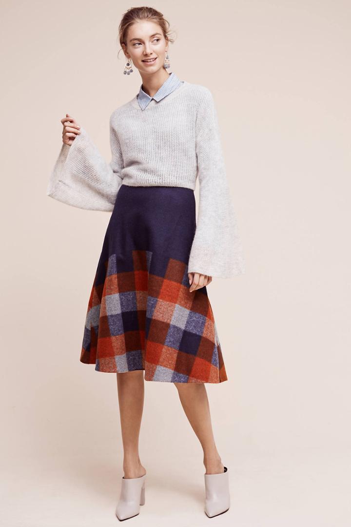 Eva Franco Davi Plaid Skirt